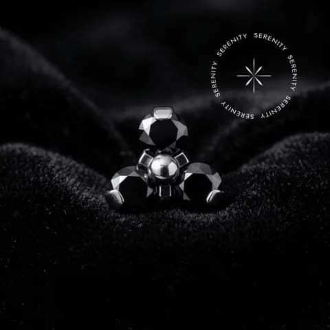 TN225 - Topo Trinity Black Cravejado - Titânio Grau Implante (ASTM F136)