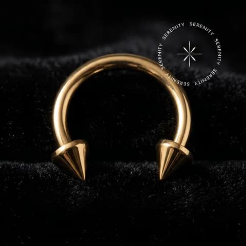 TN1854 - Ferradura Spike - Titânio Revestido de Ouro 18k