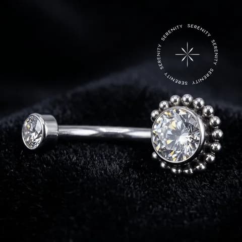 TN659 Piercing Umbigo Big Sol Zircônia Esferas Titânio ASTM F136