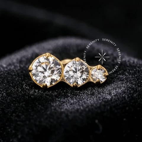 TN2179 - Topo Cluster 3 Zircônias Push Pin - Titânio Revestido de Ouro 18k