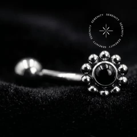 TN707 - Navel Cravejado Sol - Titânio Grau Implante (ASTM F136)