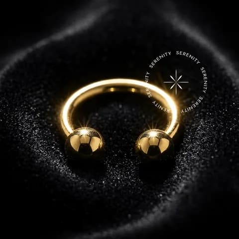 OR88 - Piercing Argola Ferradura Tradicional - Ouro 18K Maciço