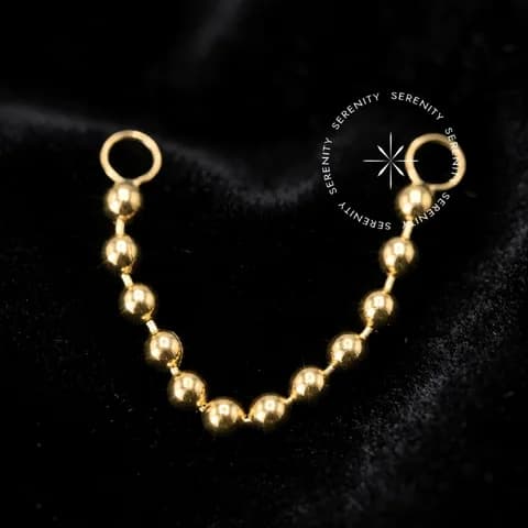 TN1638 Corrente de Esferas Titânio PVD Gold