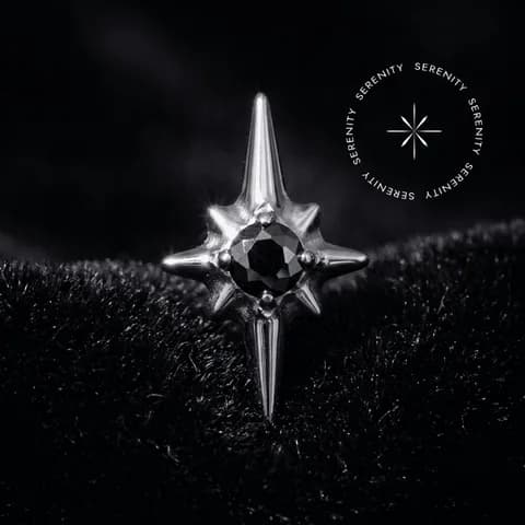 TN2087 - Topo Estrela Dalva Cravejado - Titânio Grau Implante (ASTM F136)