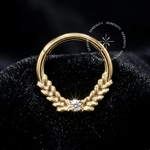 TN1251 - Argola Frontal Grécia - Titânio Revestido de Ouro 18k