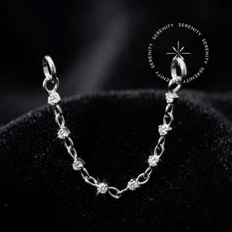 TN1108 - Corrente Conectora Fina com Pontos de Luz - Titânio Grau Implante (ASTM F136)