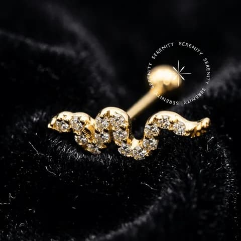 OR26 - Microbell Cobra Cravejada - Ouro 18K Maciço