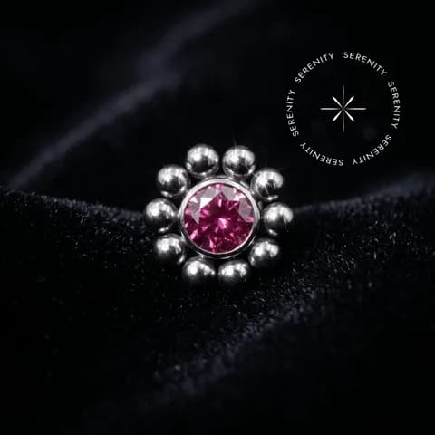 TN573 - Topo Sol com Esferas Rosa - Titânio Grau Implante (ASTM F136)
