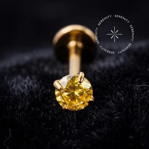 TN2140 - Topo Zircônia Amarela - Titânio Revestido de Ouro 18k