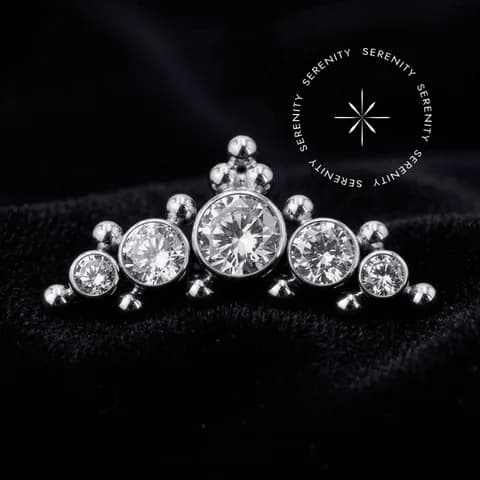 TN2239 - Topo Cluster Cravejado com Esferas, Rosca 1.6mm - Titânio Grau Implante (ASTM F136)