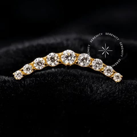 TN2184 - Topo Cluster Push Pin - Titânio Revestido de Ouro 18k