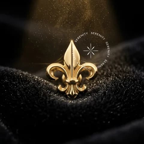 OR22 - Topo Flor de Lis - Ouro 18K Maciço