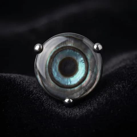 TA00001 - Topo Pedra Natural Abalone - Titânio Grau Implante (ASTM F136)