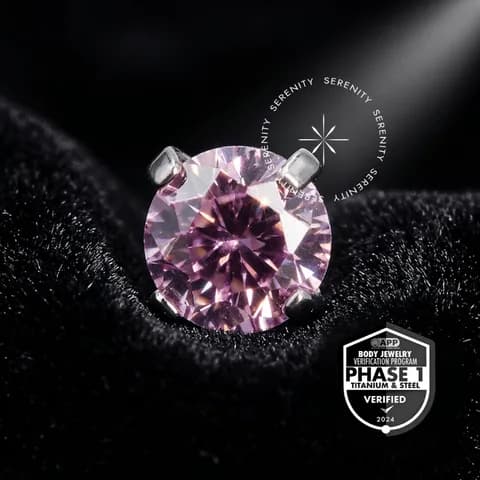 TT10 - Topo Zircônia Rosa Prongset Push Pin - Titânio Mill® ASTM F136