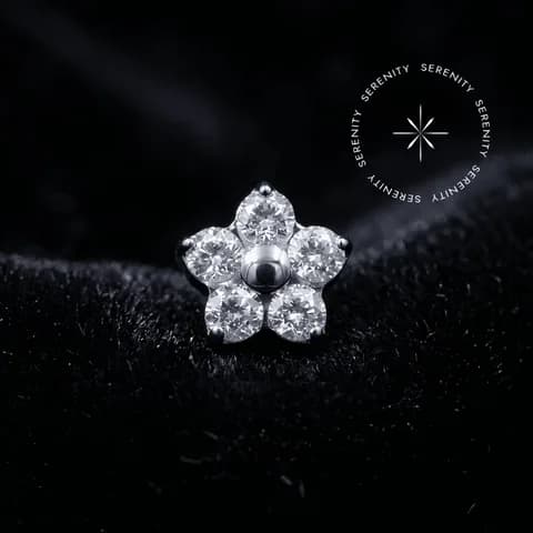 TN959 - Topo Cravejado Flor 4.5mm - Titânio Grau Implante (ASTM F136)