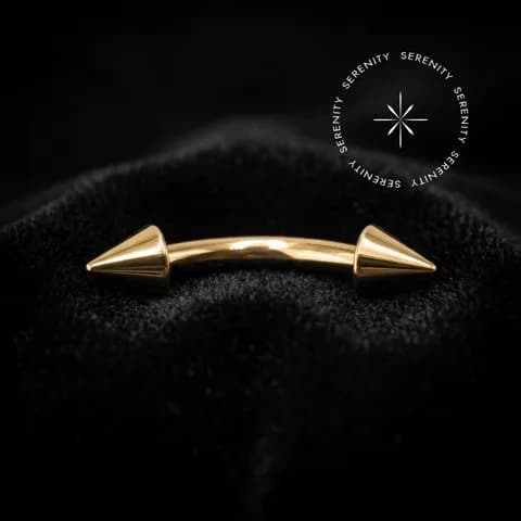 TN1670 - Microbell Curvo Spike - Titânio Revestido de Ouro 18k