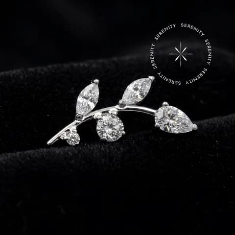 TN557 Piercing Topo Galho Zircônias Titânio ASTM F136
