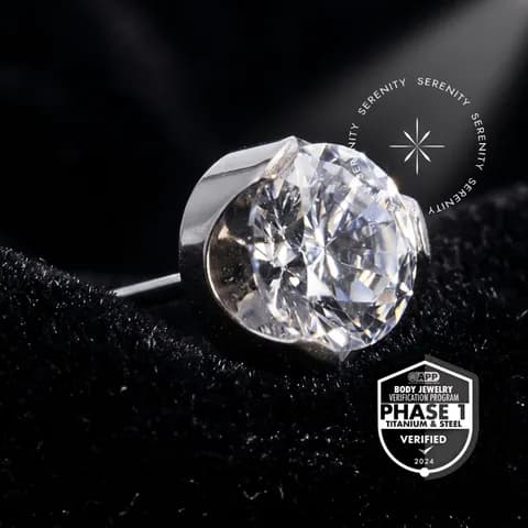 TT17 - Topo Zircônia Prong Flat Push Pin - Titânio Mill® ASTM F136