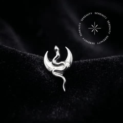 TN982 - Topo Lua com Serpente - Titânio Grau Implante (ASTM F136)