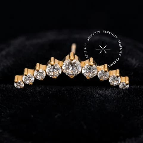 TN1900 - Topo Cluster Push Pin - Titânio Revestido de Ouro 18k