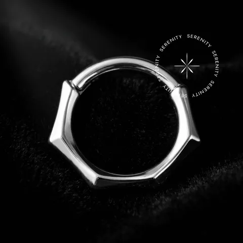 TN1408 - Argola Frontal Hexagonal - Titânio Grau Implante (ASTM F136)
