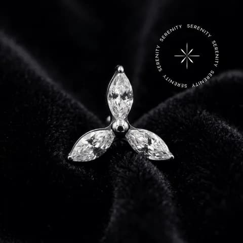 TN719 - Topo Três Pétalas Marquise - Titânio ASTM F136 Grau Implante