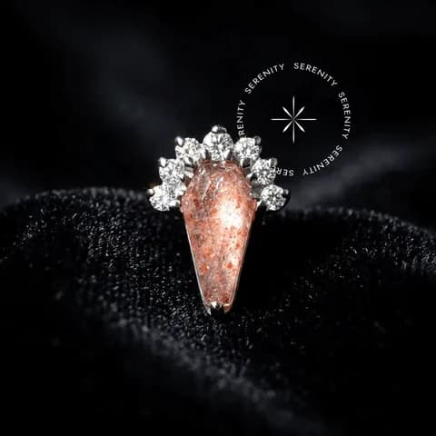 TN1054 - Topo Strawberry Quartz com Zircônias - Titânio Grau Implante (ASTM F136)