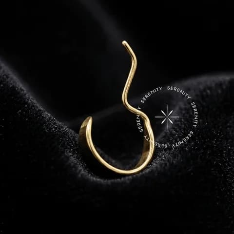 TN1550 - Argola de Encaixe Labial Exótica - Titânio Revestido de Ouro 18k