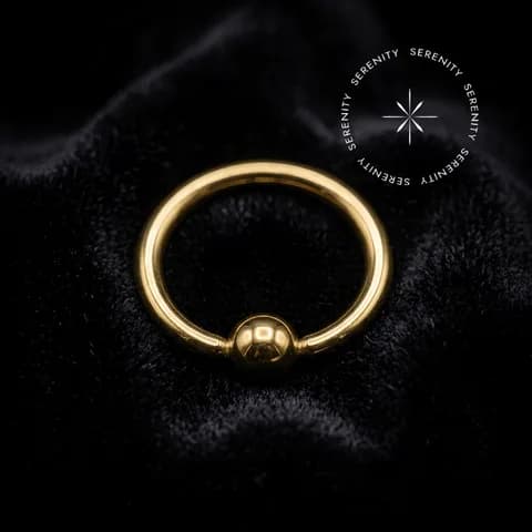 TN0562 - Argola Captive Lisa - Titânio Revestido de Ouro 18k