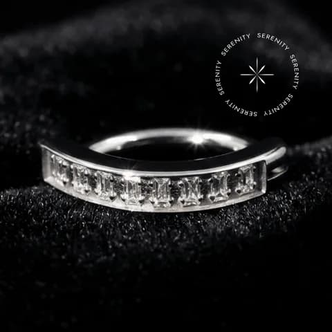 TN1006 - Piercing Umbigo Argola Belly Clicker Baguette - Titânio Grau Implante (ASTM F136)