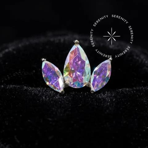 TN773 - Topo Marquise e Gota Boreal - Titânio Grau Implante (ASTM F136)