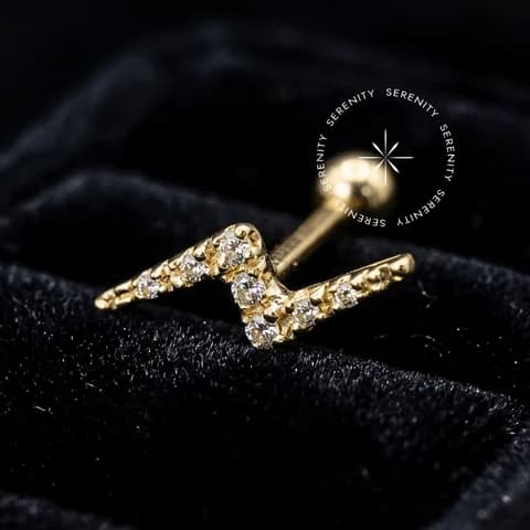 OR11 - Microbell Raio Cravejado - Ouro 18K Maciço