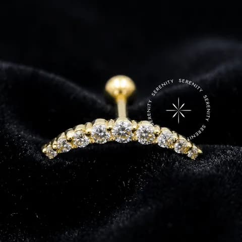 OR13 - Microbell Cluster Cravejado - Ouro 18K Maciço