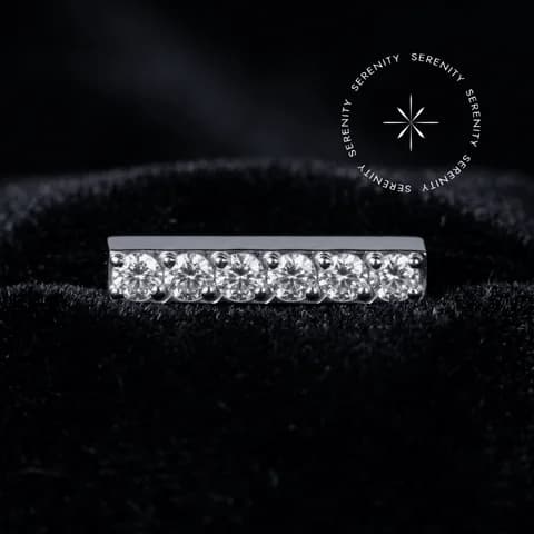TN494 Piercing Topo Barra 6 Zircônias Titânio ASTM F136