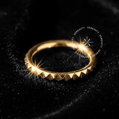 TN1786 - Argola Circular Padrão Inca - Titânio Revestido de Ouro 18k