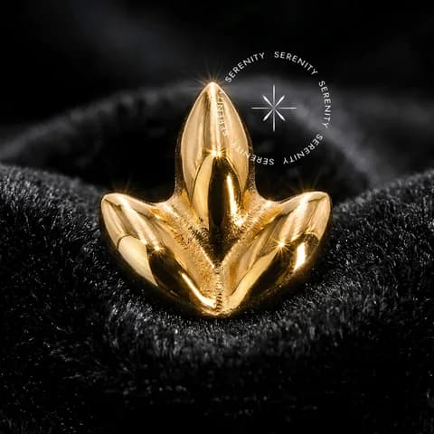 TN2193 - Topo Clover Push Pin - Titânio Revestido de Ouro 18k