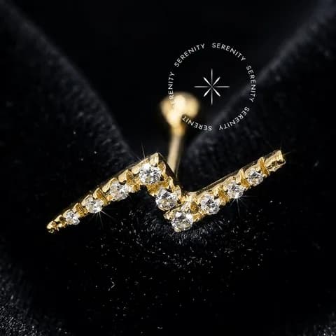 OR99 - Microbell Raio Cravejado - Ouro 18K Maciço