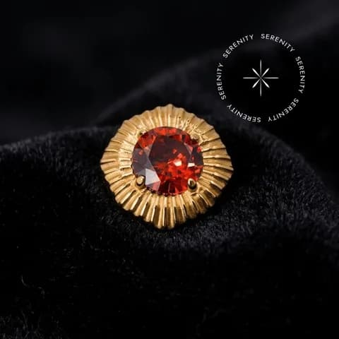 TN1916 - Topo Redondo Imperial - Titânio Revestido de Ouro 18k