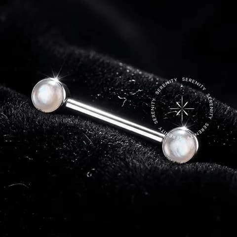 TN1179 - Nipple Madrepérola (Lab-Grown) Push Pin - Titânio Grau Implante