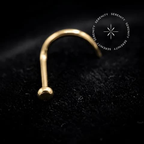 TN1598 - Nostril Chapinha Lisa - Titânio Revestido de Ouro 18k