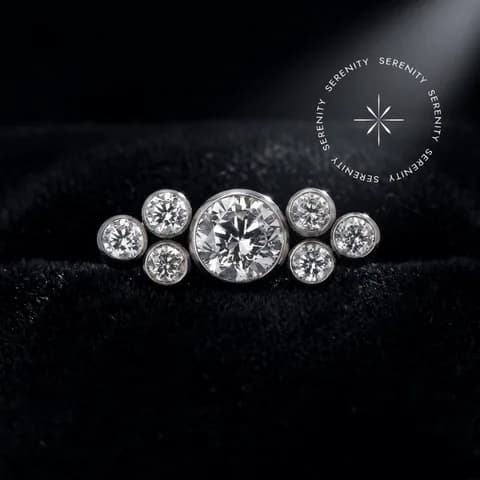 TN2240 - Topo Cluster Cravejado com Duplo Trinity - Titânio Grau Implante (ASTM F136)