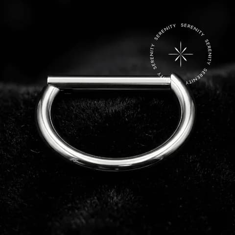 TN440 - Argola Clicker D - Ring Segmento Haste Reta - Titânio Grau Implante (ASTM F136)