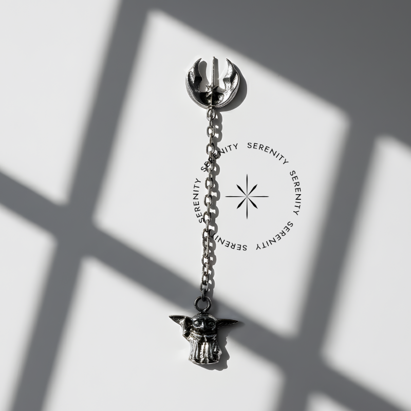 TN1943 Topo Ordem Jedí Corrente Baby Yoda Titanio ASTM F-136