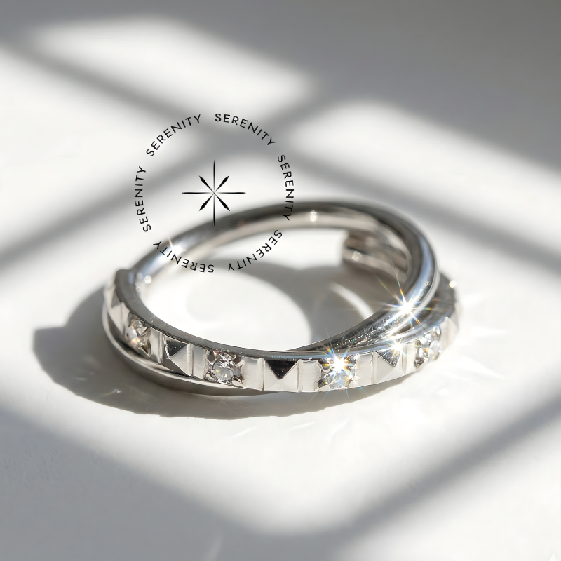 TN1323 Argola Entrelaçada Geometrica CZ Titânio ASTM F-136