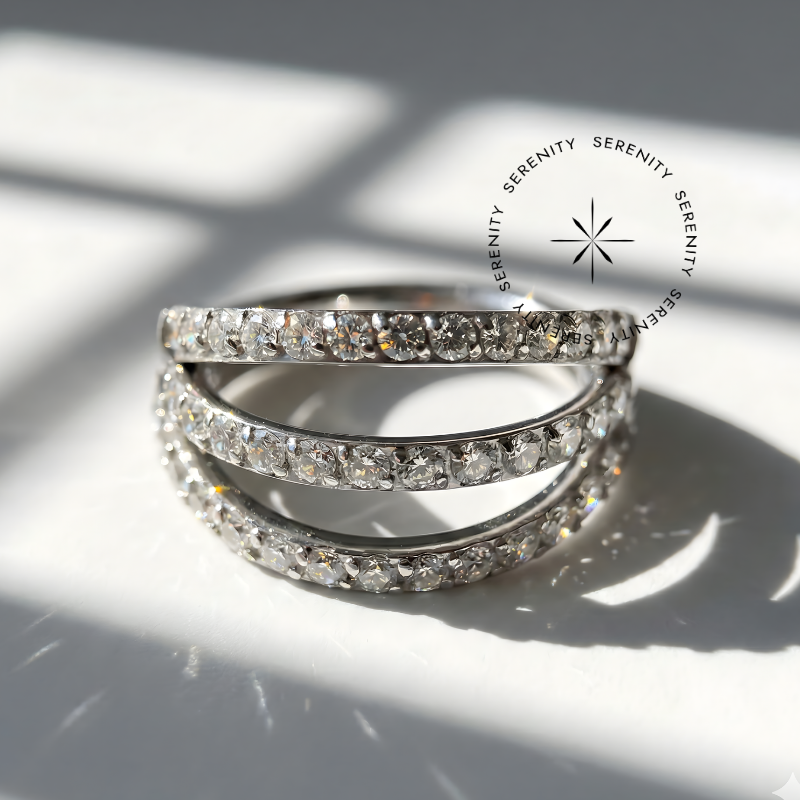 TN146 Argola Cravejada Tripla Titânio ASTM F136