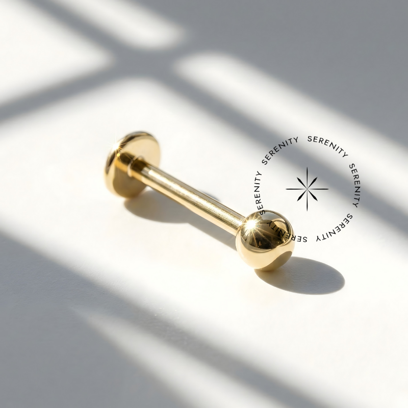 OR06 Labret Tradicional 6mm Ouro 18K