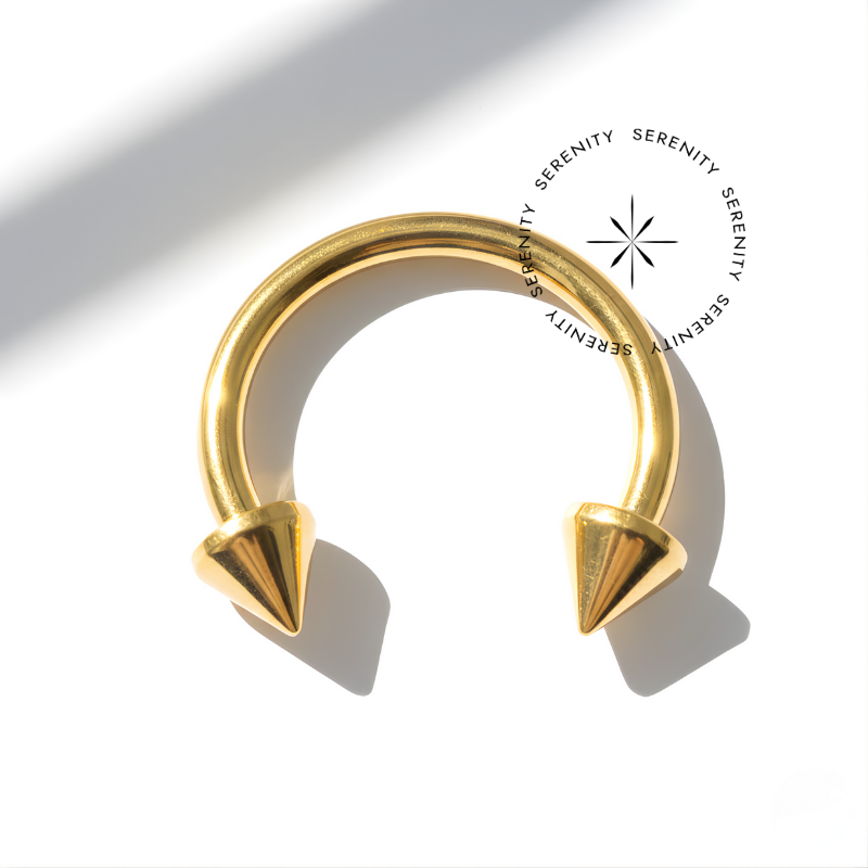 TN1854 Ferradura Spike Titânio PVD Gold