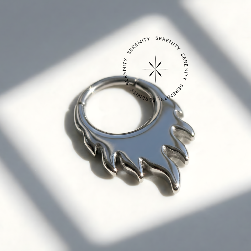 TN1296 Argola Chamas Titânio ASTM F-136