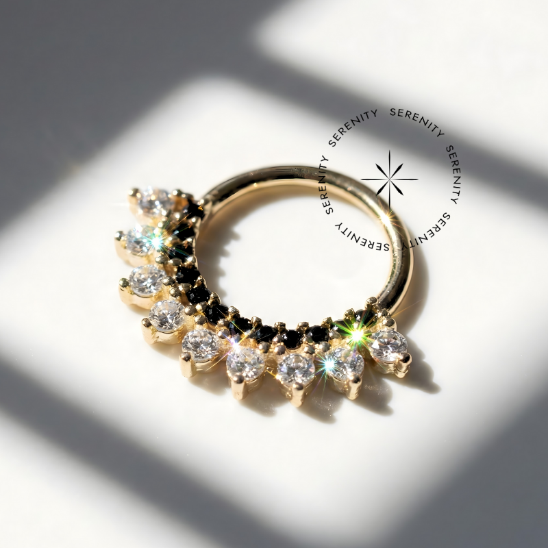 OR64 Segmento Frontal Cristal/Black Ouro 18K