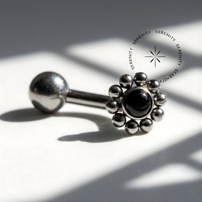 TN707 Piercing Umbigo Sol Zircônia Titânio ASTM F136